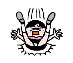 Miss side-part hair / Katsuo Kawai sticker #1662514