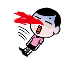 Miss side-part hair /  Katsuo Kawai sticker #1662515