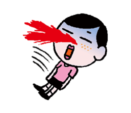 Miss side-part hair / Katsuo Kawai sticker #1662515