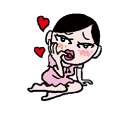 Miss side-part hair /  Katsuo Kawai sticker #1662516