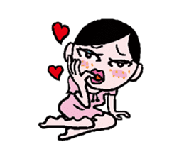 Miss side-part hair / Katsuo Kawai sticker #1662516