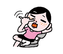 Miss side-part hair /  Katsuo Kawai sticker #1662521