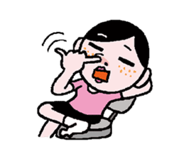 Miss side-part hair / Katsuo Kawai sticker #1662521