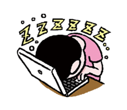 Miss side-part hair /  Katsuo Kawai sticker #1662523