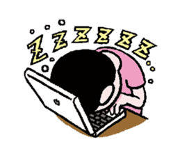 Miss side-part hair / Katsuo Kawai sticker #1662523