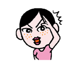 Miss side-part hair /  Katsuo Kawai sticker #1662525