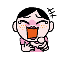 Miss side-part hair / Katsuo Kawai sticker #1662528