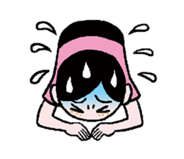 Miss side-part hair /  Katsuo Kawai sticker #1662529