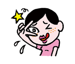 Miss side-part hair /  Katsuo Kawai sticker #1662530