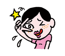 Miss side-part hair / Katsuo Kawai sticker #1662530