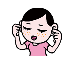 Miss side-part hair /  Katsuo Kawai sticker #1662531