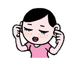 Miss side-part hair / Katsuo Kawai sticker #1662531