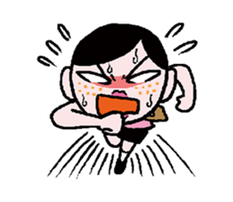 Miss side-part hair /  Katsuo Kawai sticker #1662533