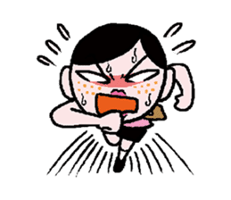 Miss side-part hair / Katsuo Kawai sticker #1662533