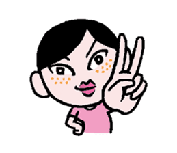 Miss side-part hair / Katsuo Kawai sticker #1662534