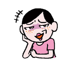 Miss side-part hair / Katsuo Kawai sticker #1662537