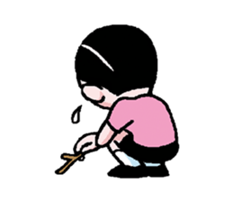 Miss side-part hair /  Katsuo Kawai sticker #1662540