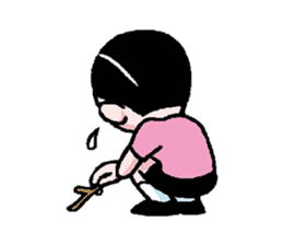 Miss side-part hair / Katsuo Kawai sticker #1662540