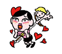 Miss side-part hair /  Katsuo Kawai sticker #1662541