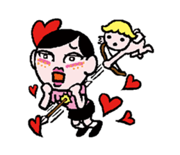 Miss side-part hair / Katsuo Kawai sticker #1662541