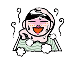 Miss side-part hair /  Katsuo Kawai sticker #1662544