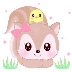 Baby squirrel & chick ~English ver.~