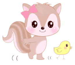 Baby squirrel & chick ~English ver.~ sticker #1664367
