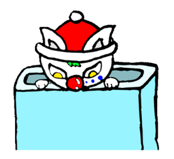 cat santa roko sticker #1668848