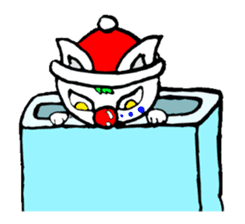 cat santa roko sticker #1668848