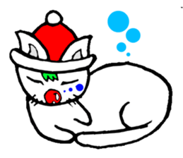 cat santa roko sticker #1668861