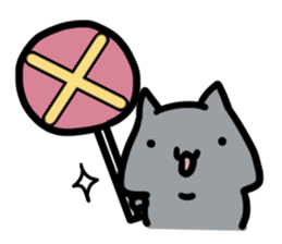 refuse an invitation black cat (thick) sticker #1669944