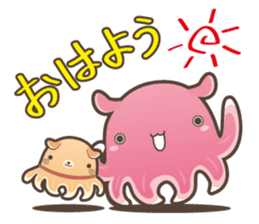 Umbrella octopus "flappy" and  friends. sticker #1677705