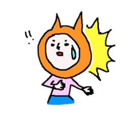 A cat man and friends sticker #1677918