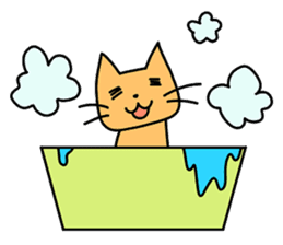 Lazy cat and Owner sticker #1678127