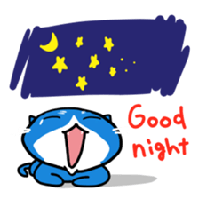 blue-white cat sticker #1683234