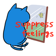 blue-white cat sticker #1683243