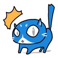 blue-white cat sticker #1683245