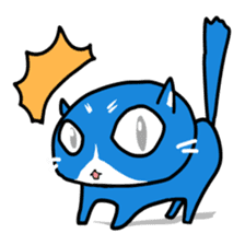 blue-white cat sticker #1683245