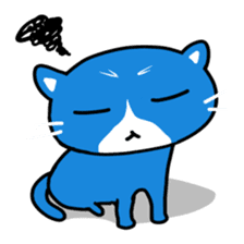 blue-white cat sticker #1683246