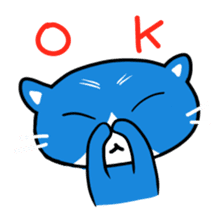blue-white cat sticker #1683247