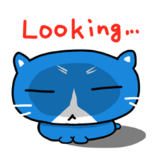 blue-white cat sticker #1683248