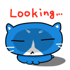 blue-white cat sticker #1683248