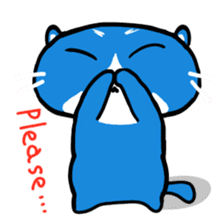 blue-white cat sticker #1683252