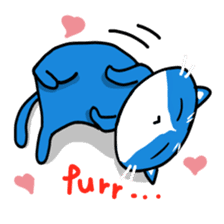 blue-white cat sticker #1683254