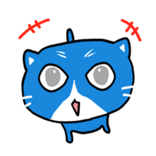 blue-white cat sticker #1683255