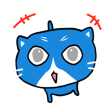 blue-white cat sticker #1683255