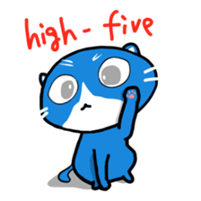 blue-white cat sticker #1683256