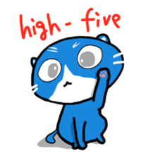 blue-white cat sticker #1683256