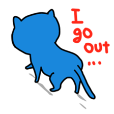 blue-white cat sticker #1683257