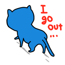 blue-white cat sticker #1683257